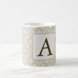 Caneca De Café Padrão de Treliça Marroquina Elegante em Tons Neut