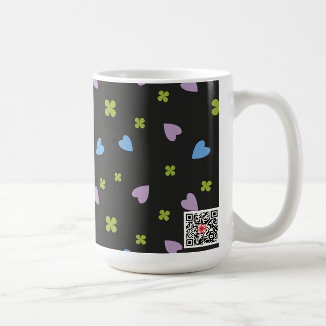 Caneca De Café Padrão de Trevo e Corações (Direita)