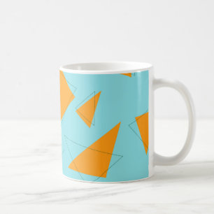 Caneca De Café Padrão de triângulo azul, laranja, legal, modern