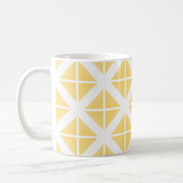 Caneca De Café Padrão de triângulo de tendência amarelo (Esquerda)
