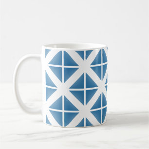 Caneca De Café Padrão de triângulo de tendência azul