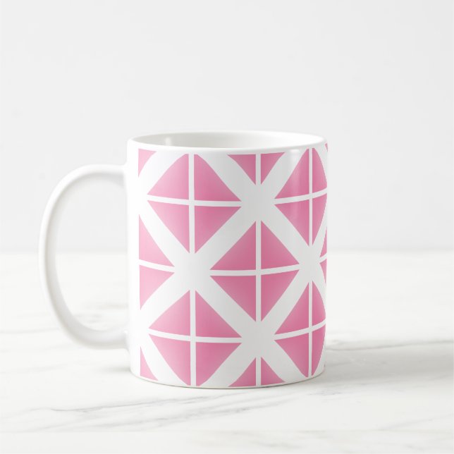 Caneca De Café Padrão de Triângulo de Tendência Rosa (Esquerda)