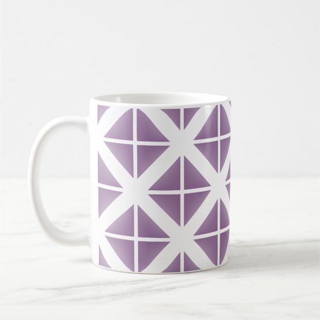 Caneca De Café Padrão de Triângulo de Tendência Roxo (Esquerda)