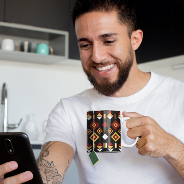 Caneca De Café Padrão de Triângulo Geométrico (Mugs and cups)