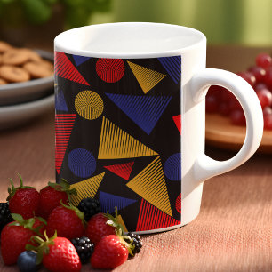 Caneca De Café Padrão de Triângulo Multicolorido