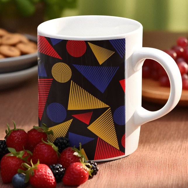 Caneca De Café Padrão de Triângulo Multicolorido (Mugs)