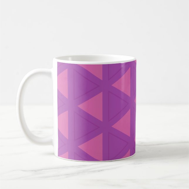 Caneca De Café Padrão de Triângulo Roxo Moderno (Esquerda)