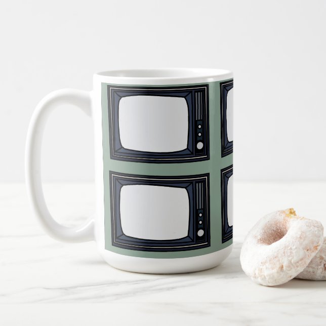 Caneca De Café Padrão de TV retrô clássico antigo (Com Donut)