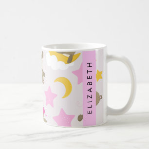 Caneca De Café Padrão De Ursos, Ursos De Teddy, Estrelas, Seu Nom