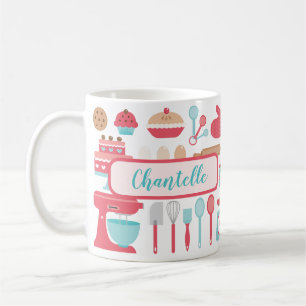 Caneca De Café Padrão de utensílios de cozinha para panificação d