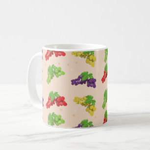 Caneca De Café Padrão de Uva Colorida