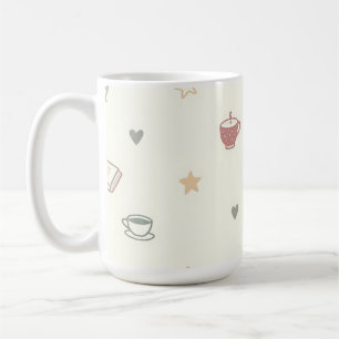 Caneca De Café Padrão de Vela de Livros de Chá Aconchegante Suave