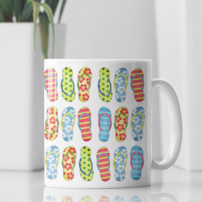 Caneca De Café Padrão de Verão colorido e bonito (Trendy Flip Flops pattern coffee mug)