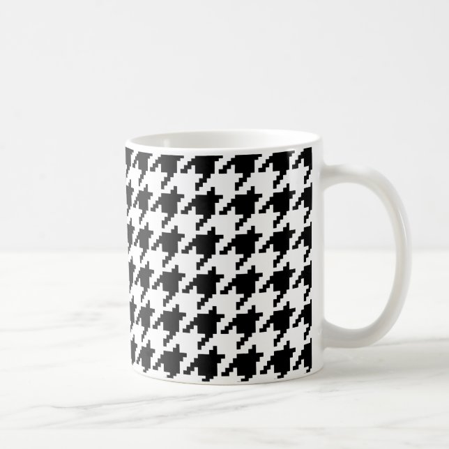 Caneca De Café Padrão de verificação de houndstooth de pixel de 8 (Direita)