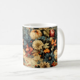 Caneca De Café Padrão de Vintage de Ação de Graças Floral (12)
