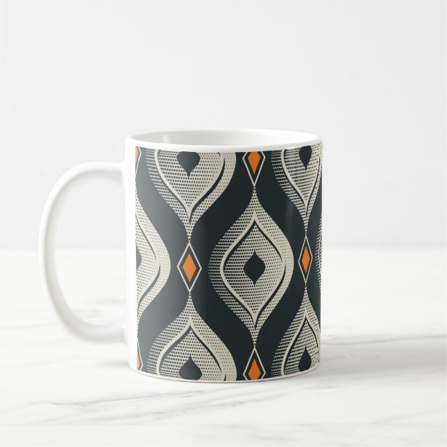 Caneca De Café padrão de vintagem contínua (Esquerda)