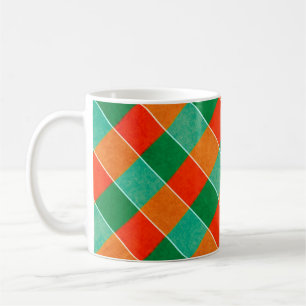 Caneca De Café Padrão de xadrez de tartã vermelha e verde