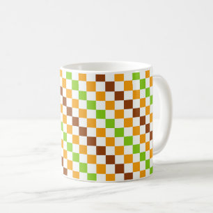 Caneca De Café Padrão de xadrez diagonal da colheita