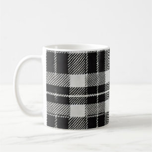 Caneca De Café Padrão de Xadrez eterno Preto e Branco