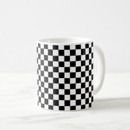 Caneca De Café Padrão de xadrez preto e branco