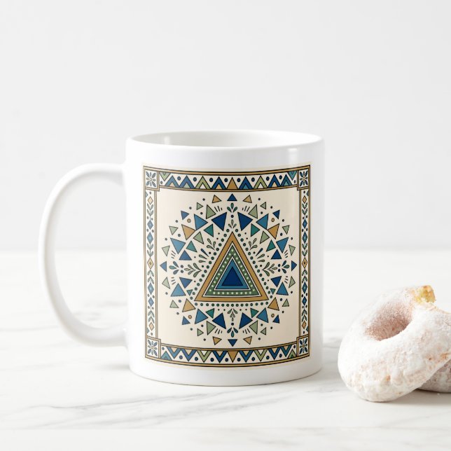 Caneca De Café Padrão decorativo do sudoeste (Com Donut)