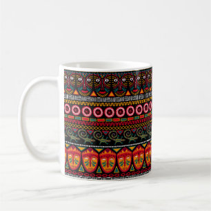 Caneca De Café Padrão decorativo sobre fundo negro na África