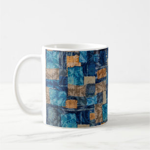 Caneca De Café Padrão digital de abstrato de cor d'água sem cos