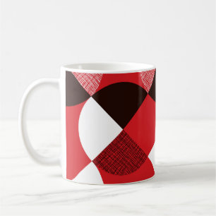 Caneca De Café Padrão Dinâmico Diagonal Texturizado Vermelho