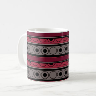 Caneca De Café Padrão distribuído com círculos e anéis estilo ret
