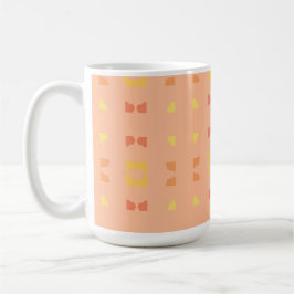 Caneca De Café Padrão Divertido Amarelo Pêssego