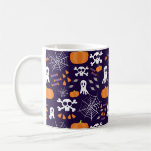 Caneca De Café Padrão Divertido de Halloween
