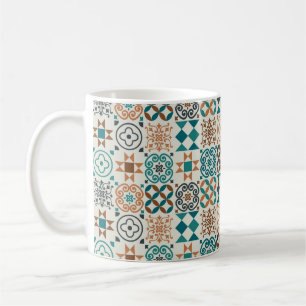 Caneca De Café padrão do azulejo vintage. Ilustração Vintage