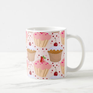 Caneca De Café Padrão do Cupcake rosa