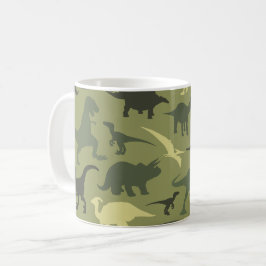 Caneca De Café Padrão do Dinossauro, Silhueta do Dinossauro, Dino
