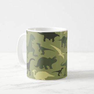 Caneca De Café Padrão do Dinossauro, Silhueta do Dinossauro, Dino