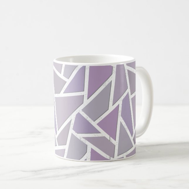 Caneca De Café padrão do mosaico da lavanda (Frente Esquerda)
