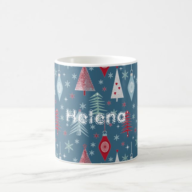 Caneca De Café Padrão do Natal de inverno. (Centro)