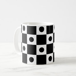 Caneca De Café Padrão do Quadro de Verificação Quadrado do Círcul