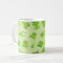 Caneca De Café Padrão do sapo, Sapos giros, Sapos verdes, Príncip