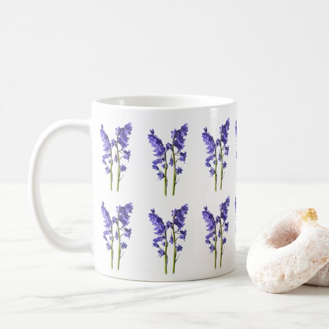 Caneca De Café Padrão do Tecido Bluebells (Com Donut)