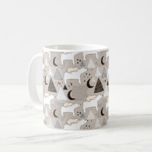 Caneca De Café Padrão do Urso do Pavimento da Porta-Gama