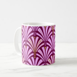 Caneca De Café Padrão do ventilador Art Deco - orquídea e roxo