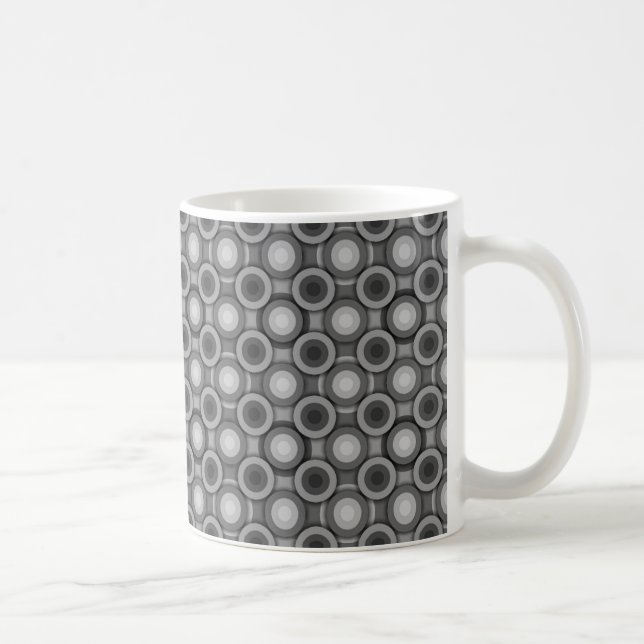 Caneca De Café Padrão dos círculos da Cinza na moda (Direita)