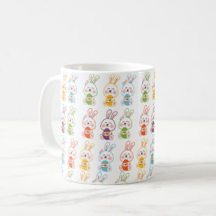 Caneca De Café Padrão dos coelhos do dia da páscoa