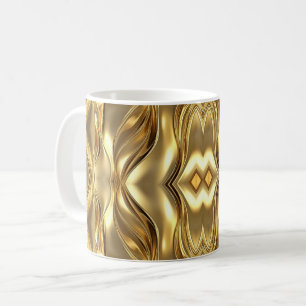 Caneca De Café Padrão Dourado Radiante