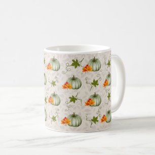 Caneca De Café Padrão Elegante de Abóbora de Outono de Moda Cute 