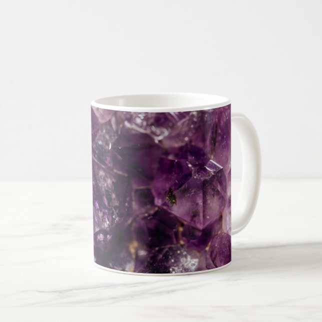 Caneca De Café Padrão Energético Purple Ametyst Crystal Quartz (Frente Esquerda)