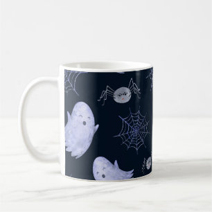 Caneca De Café Padrão Engraçado de Halloween de Aranha Fantasma.