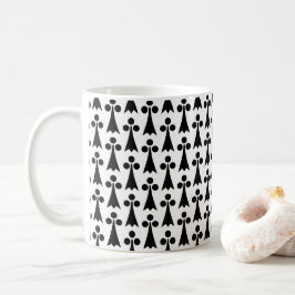 Caneca De Café Padrão Ermine, Padrão Medieval, Preto em Branco