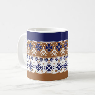 Caneca De Café Padrão escandinavo liso e escandinavo azul